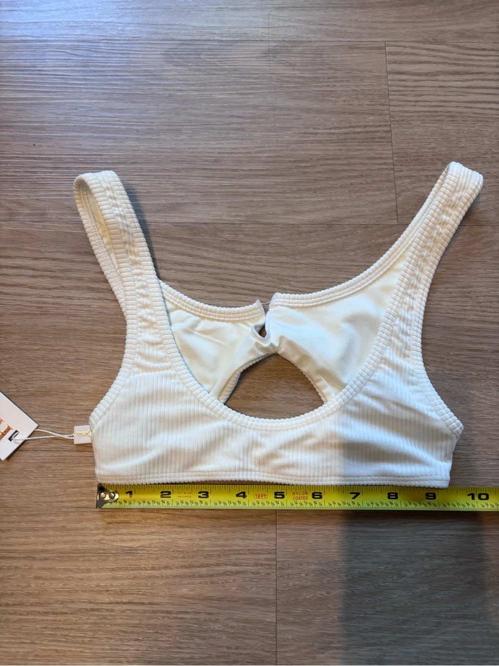NWT Frankie’s Bikinis Women’s XS Cole Swim Top in White Beach Summer